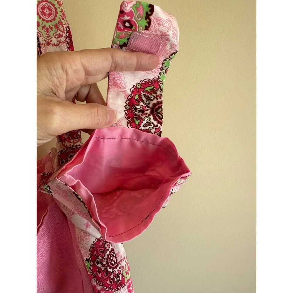 Tiarella's Clutch Pink Paisley Medallion Cotton Crossbody Hobo Bag with Pouch